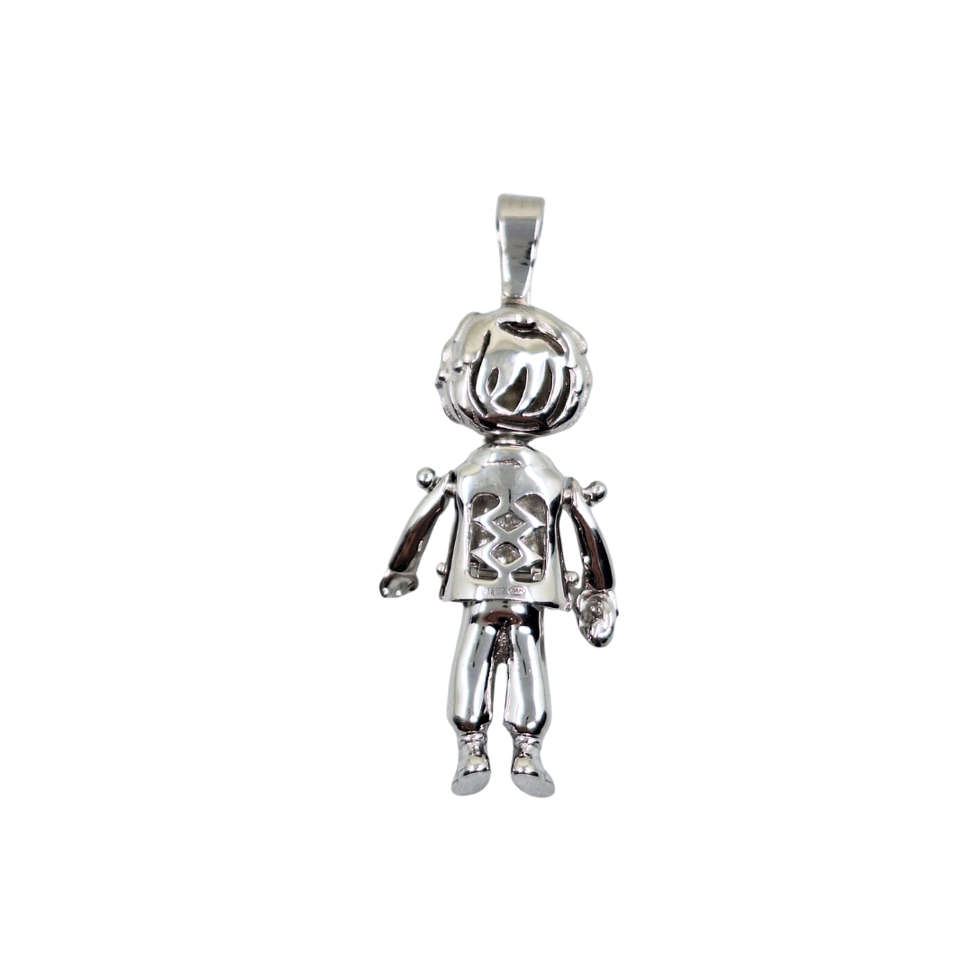 Silver Cubic Zirconia Boy Pendant
