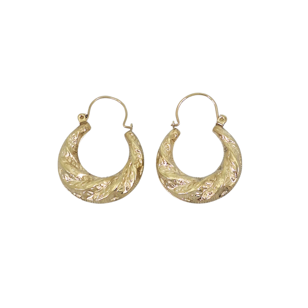 9ct Yellow Gold Creole Earrings