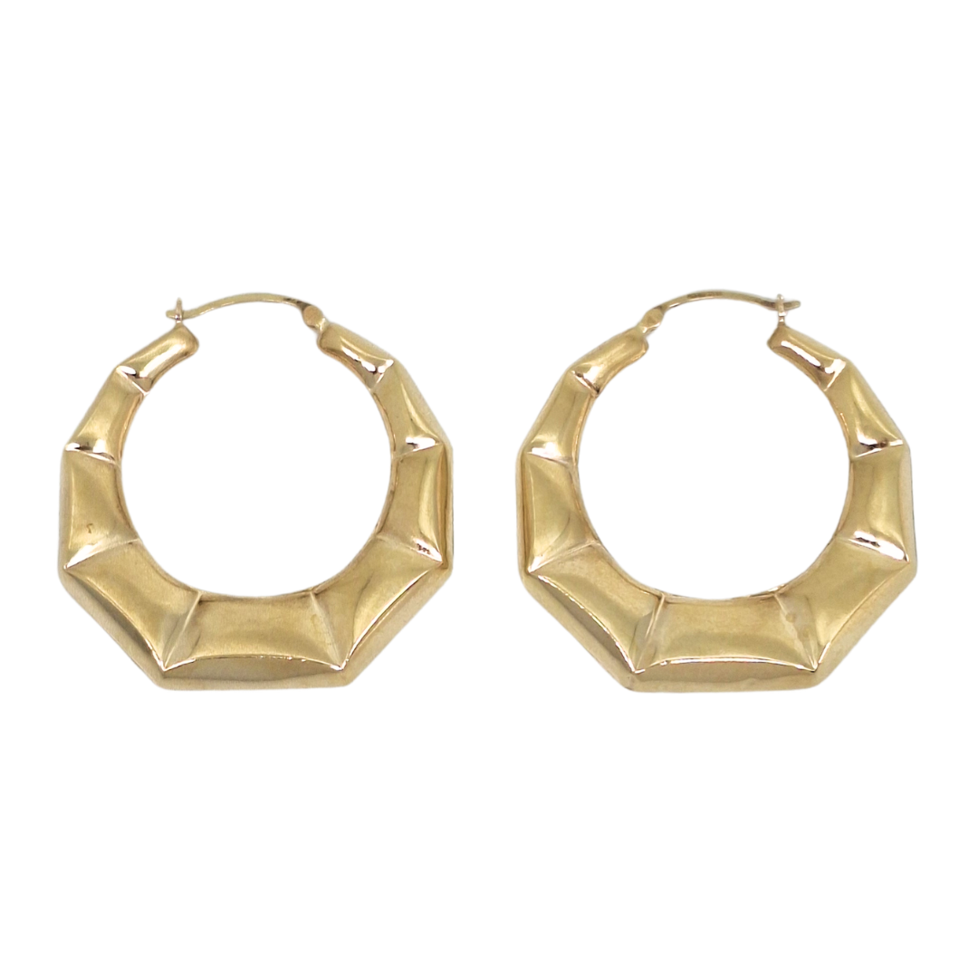 9ct Yellow Gold Large Creole Earrings