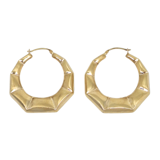 9ct Yellow Gold Large Creole Earrings