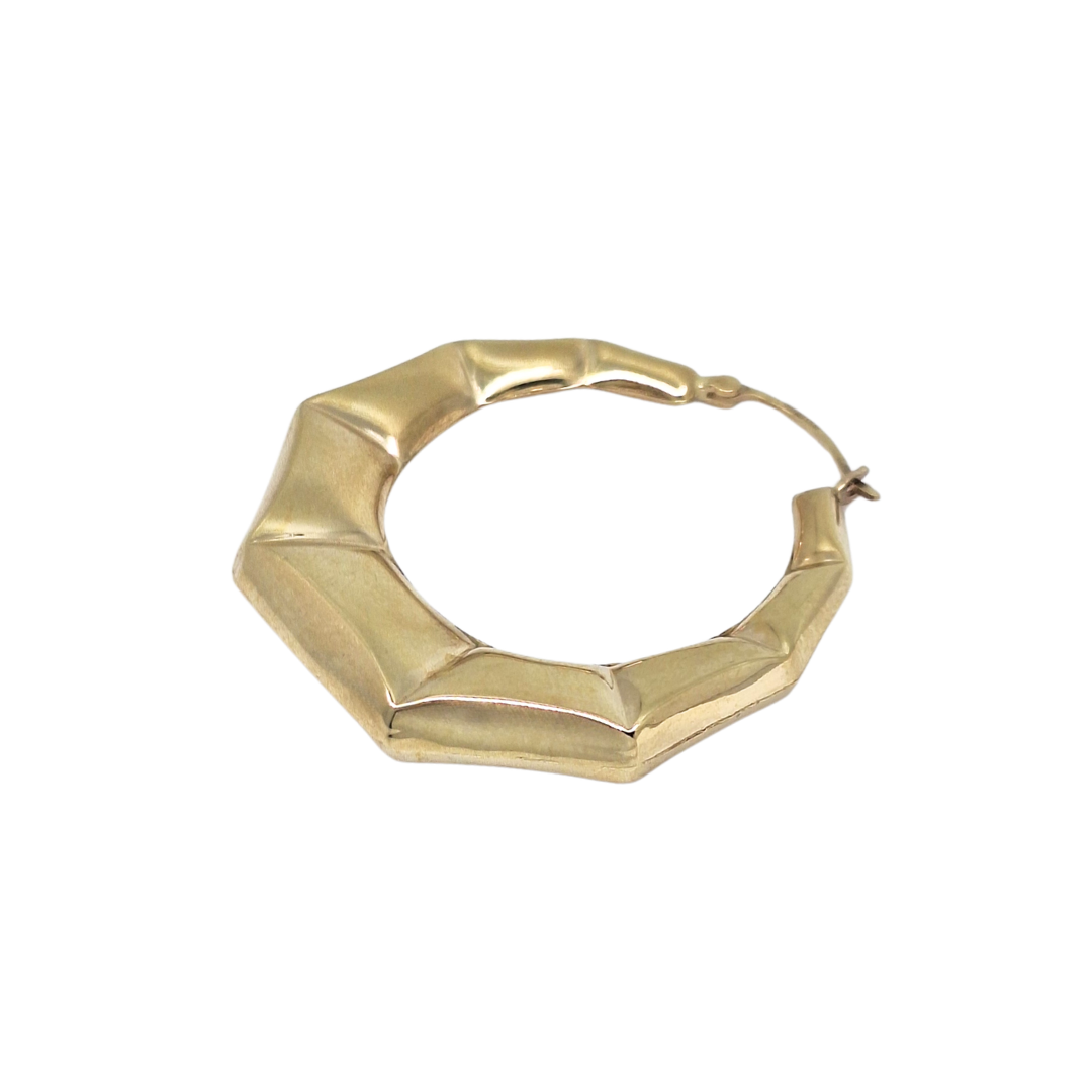 9ct Yellow Gold Large Creole Earrings