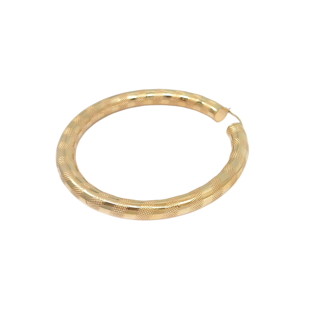 9ct Yellow Gold Large Pattern Hoops