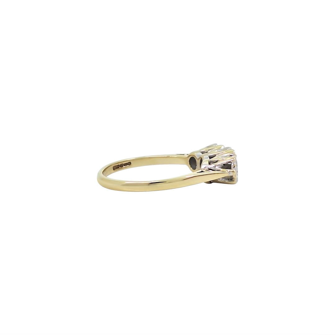 9ct yellow Gold Three Stone Diamond Illusion Set Ring