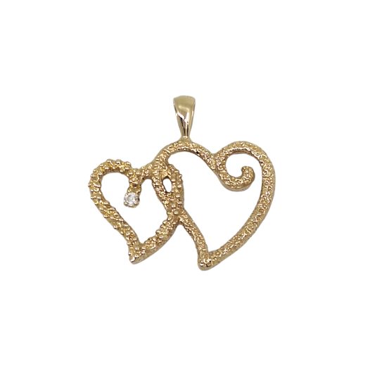 9ct Yellow Gold Double Heart Pendant