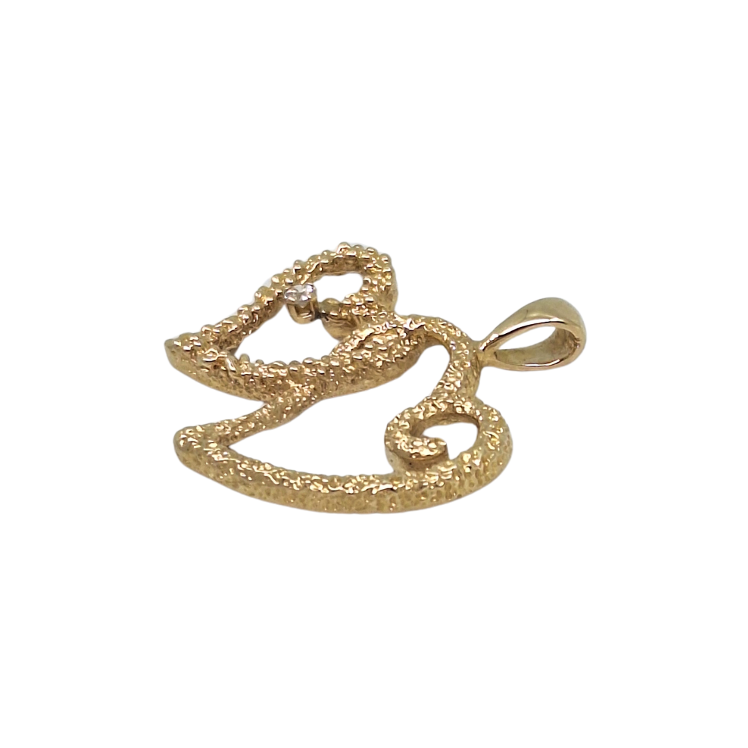 9ct Yellow Gold Double Heart Pendant