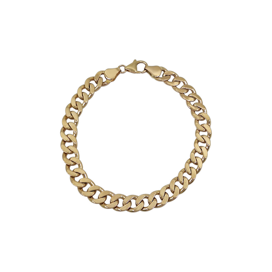 9ct Yellow Gold Curb Bracelet 8"