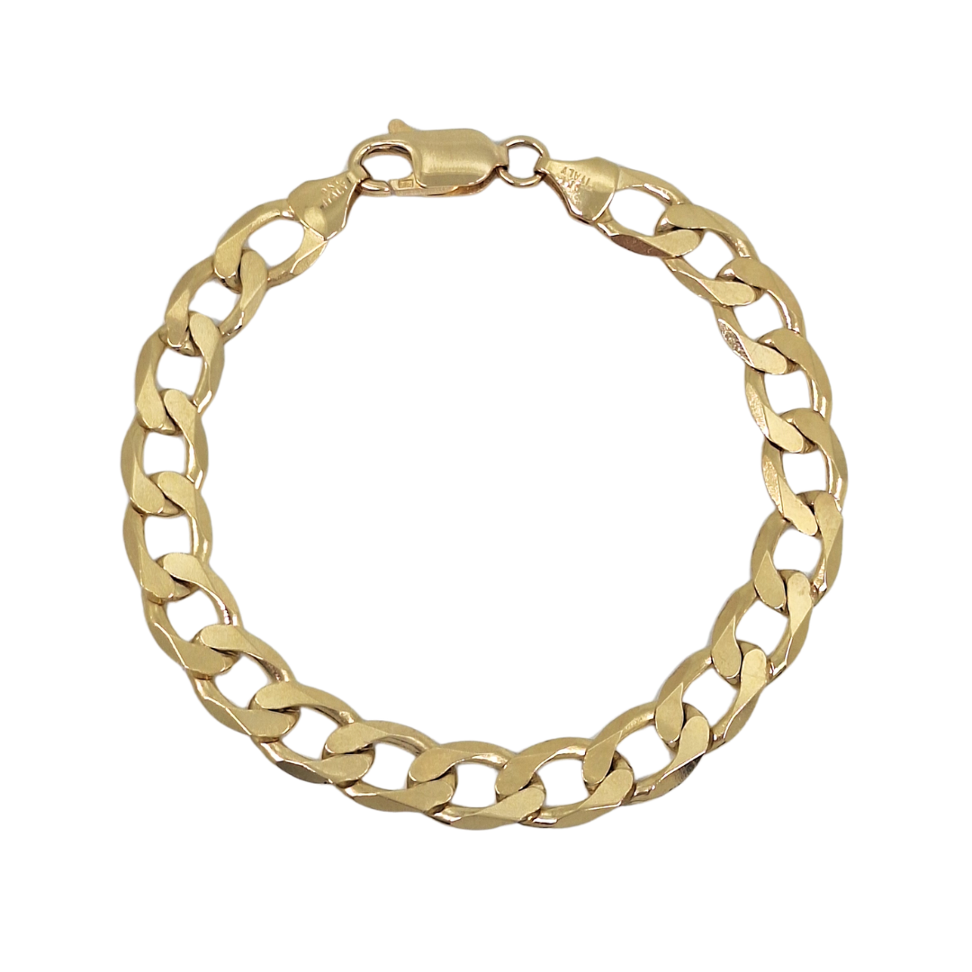 9ct Yellow Gold Curb Bracelet 8"