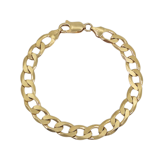 9ct Yellow Gold Curb Bracelet 8"