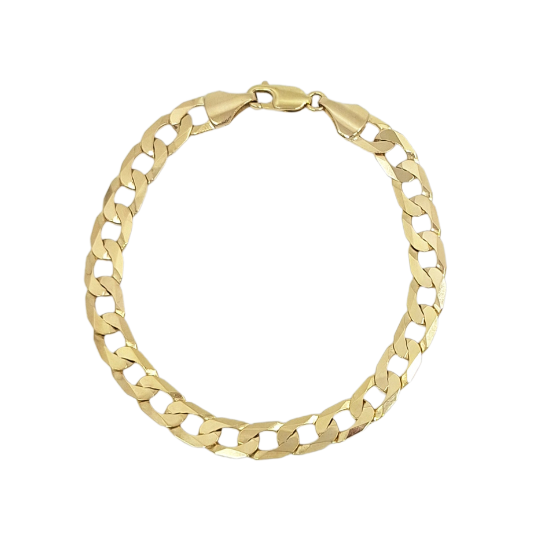 9ct Yellow Gold Curb Bracelet 8.5"