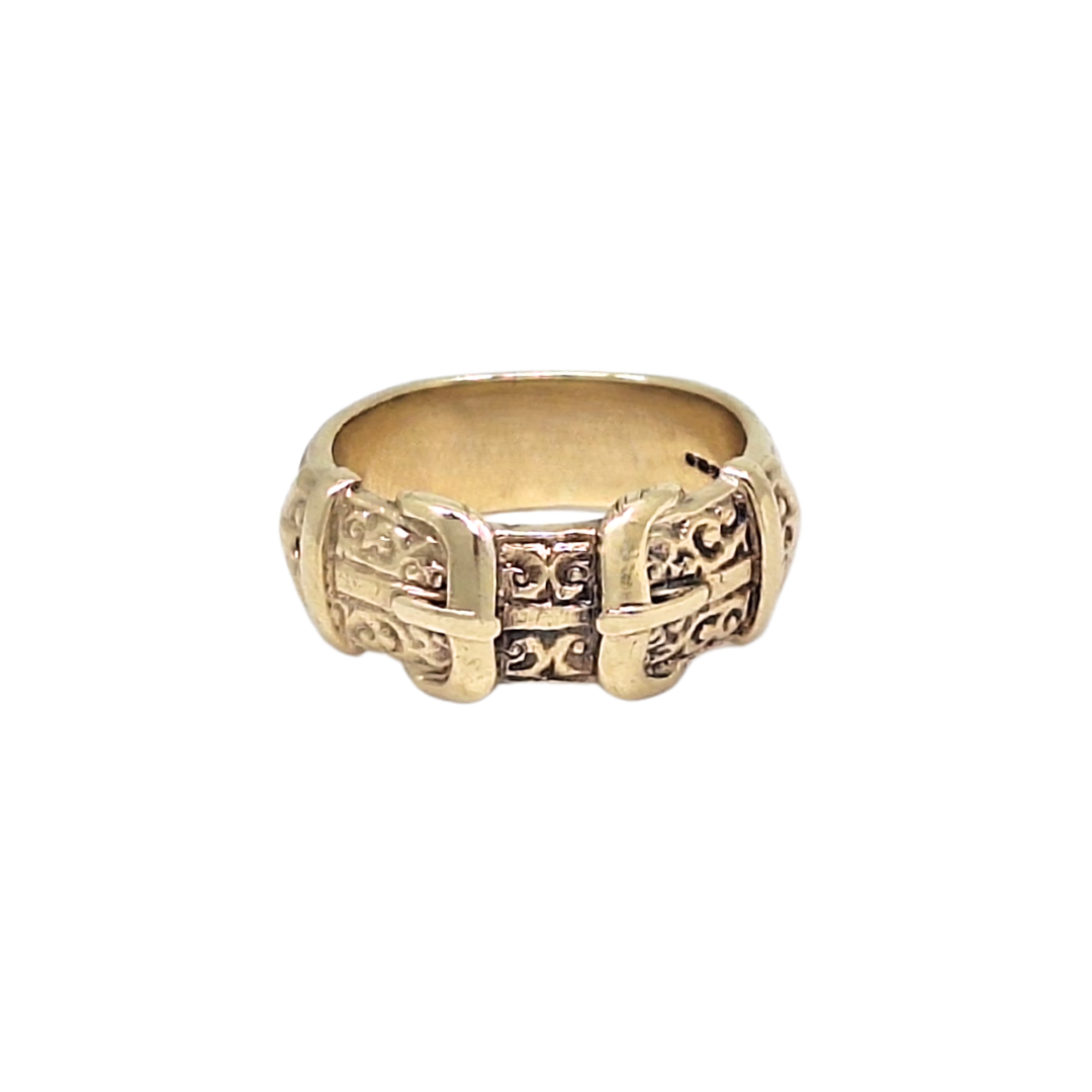 9ct Yellow Gold Buckle Ring