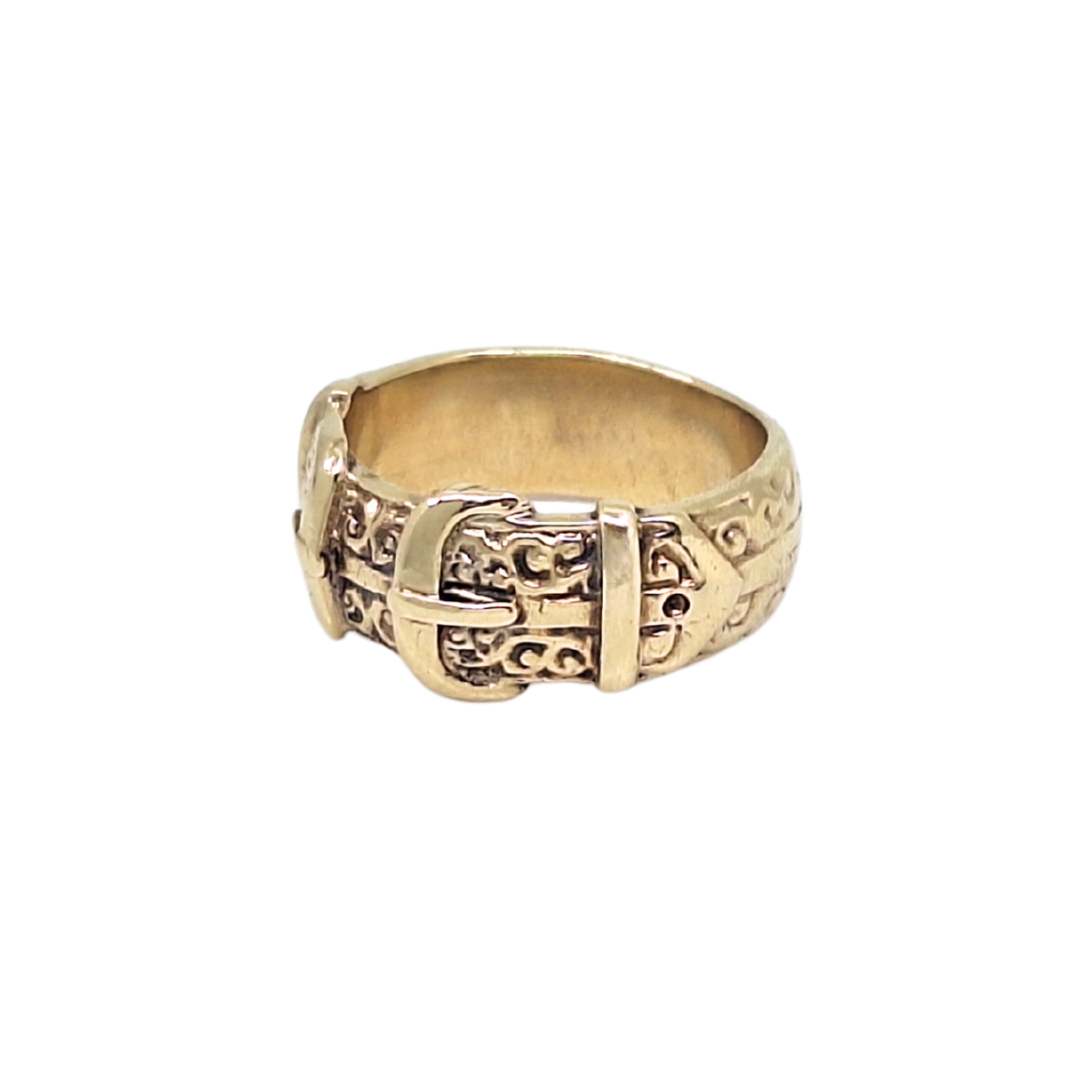 9ct Yellow Gold Buckle Ring