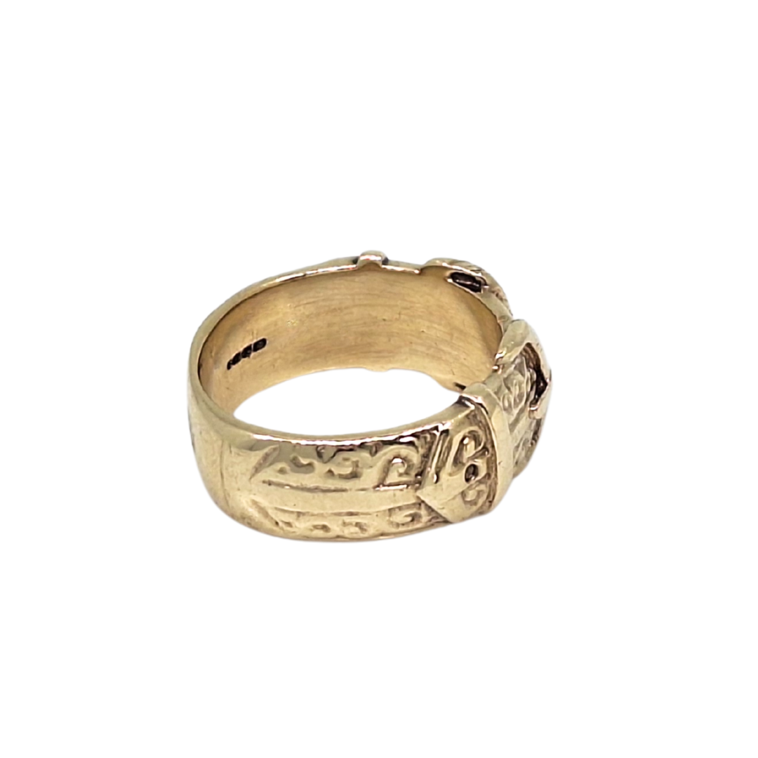9ct Yellow Gold Buckle Ring