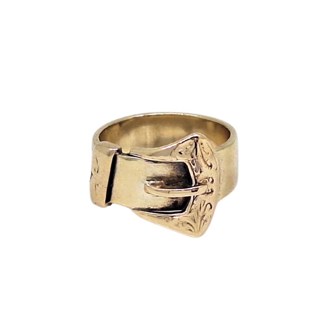 9ct Yellow Gold Buckle Ring