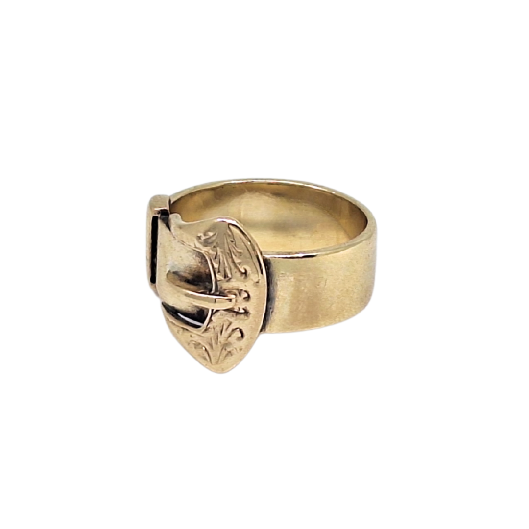 9ct Yellow Gold Buckle Ring