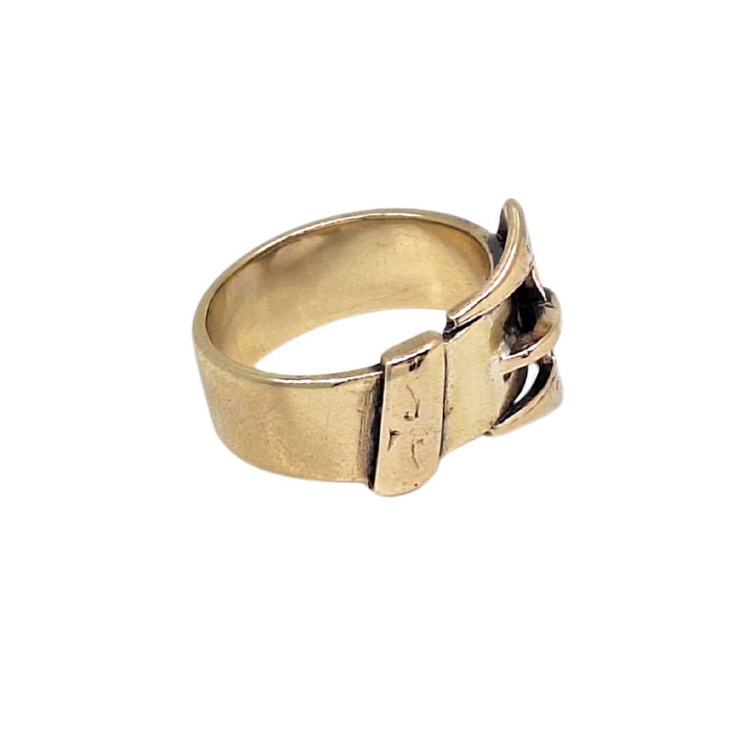 9ct Yellow Gold Buckle Ring