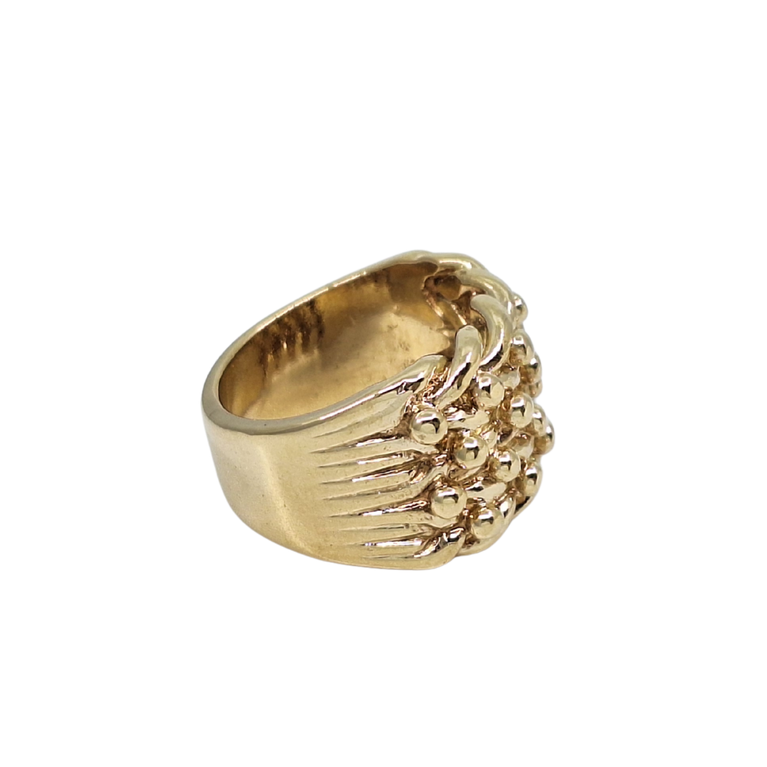 9ct Yellow Gold 4 Row Keeper Ring