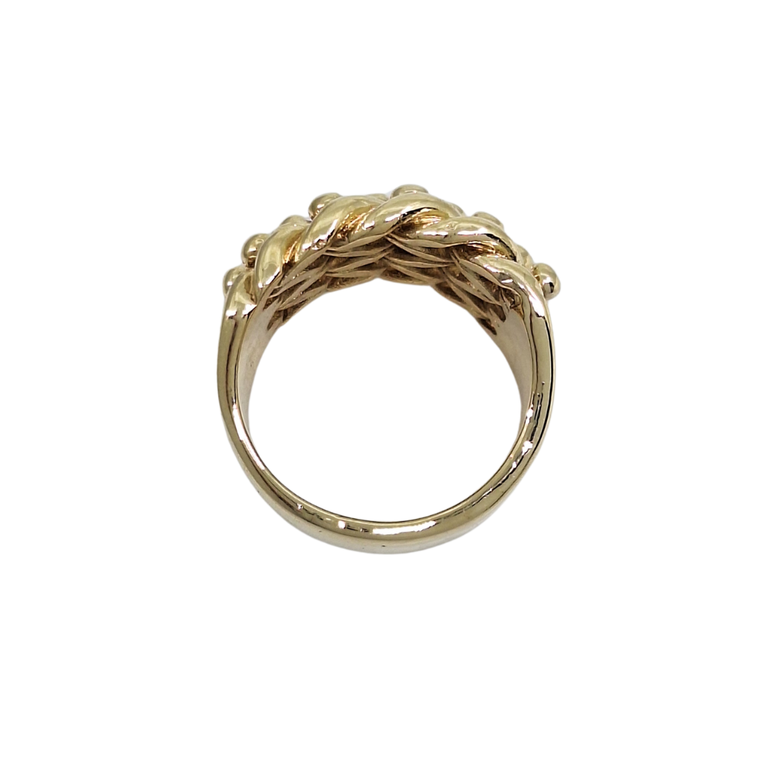 9ct Yellow Gold 4 Row Keeper Ring