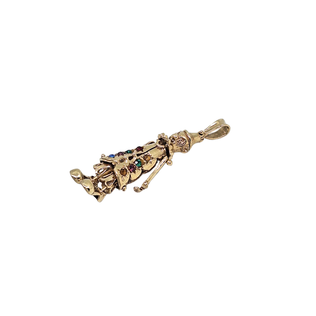 9ct Yellow Gold CZ Clown Pendant