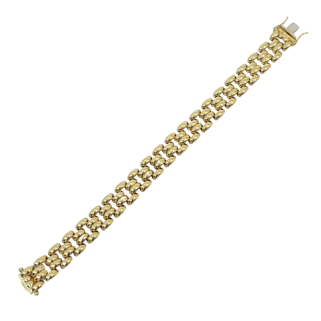 9ct Yellow Gold Brick Link Necklace & Bracelet Set