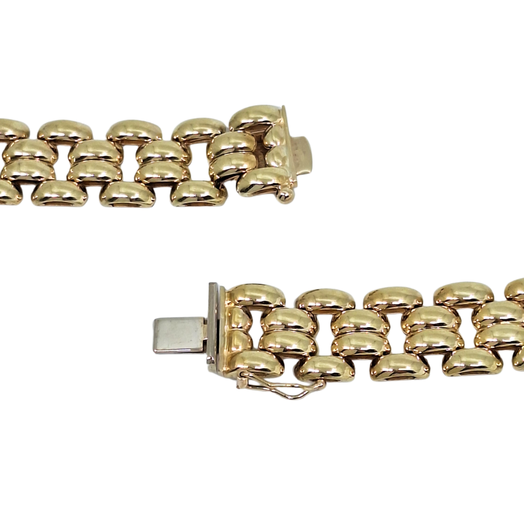 9ct Yellow Gold Brick Link Necklace & Bracelet Set