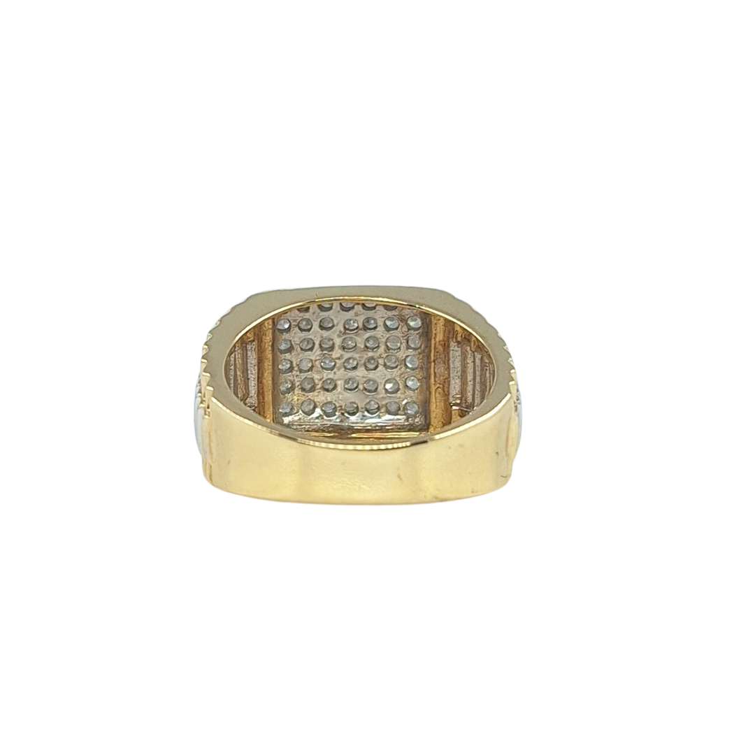 9ct Yellow And White Gold 1.00 Carat Diamond Tablet Ring