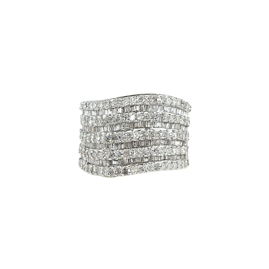 9ct Yellow Gold 9 Row Diamond Ring 2.50ct