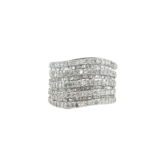 9ct Yellow Gold 9 Row Diamond Ring 2.50ct