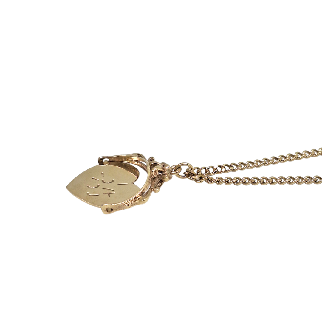 9ct Yellow Gold I LOVE YOU Pendant & Chain 20"