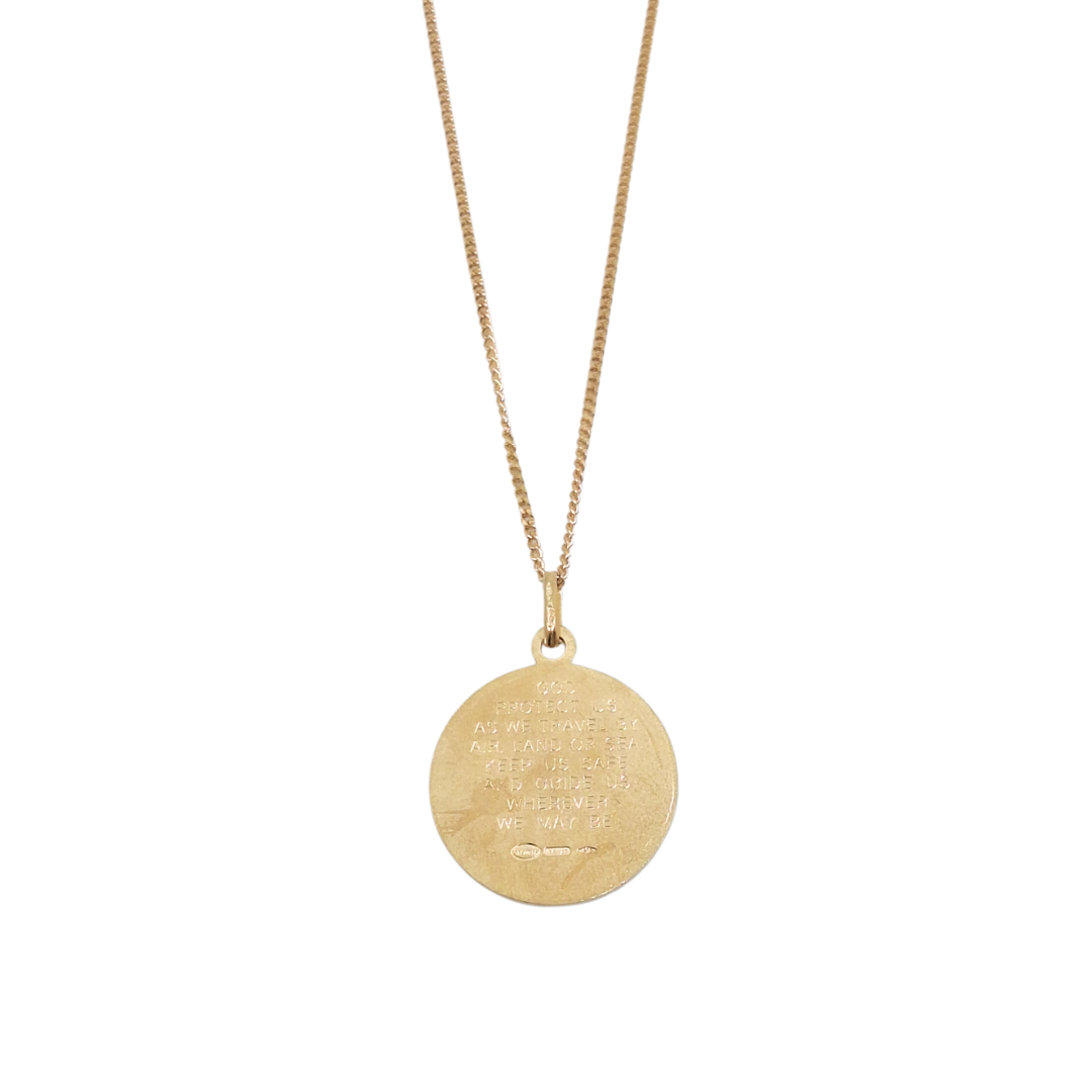 9ct Yellow Gold St Christopher & Chain 21"