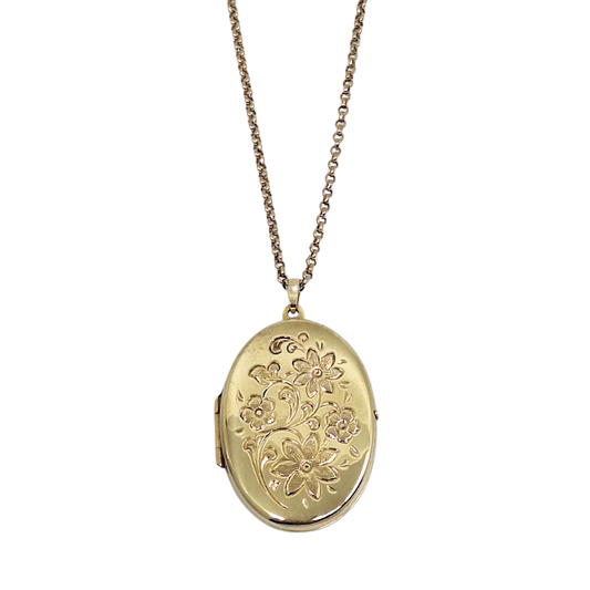 9ct Yellow Gold Locket & Chain 24"