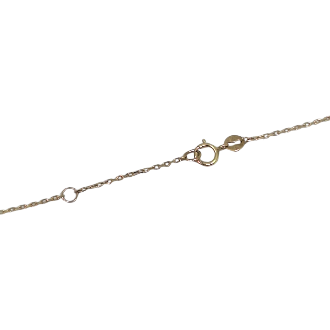 9ct Yellow Gold Clover Pendant 18"
