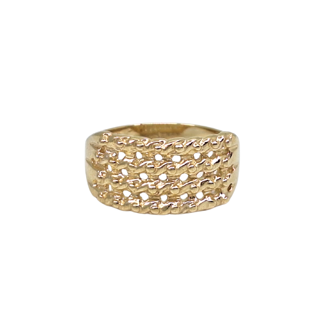9ct Yellow Gold Open Link Keeper Ring