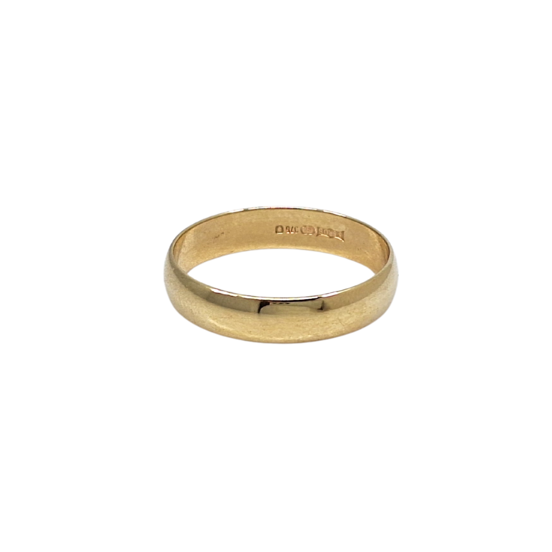 9ct Yellow Gold 4mm D-Shape Wedding Band