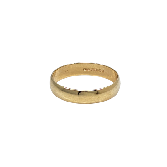 9ct Yellow Gold 4mm D-Shape Wedding Band