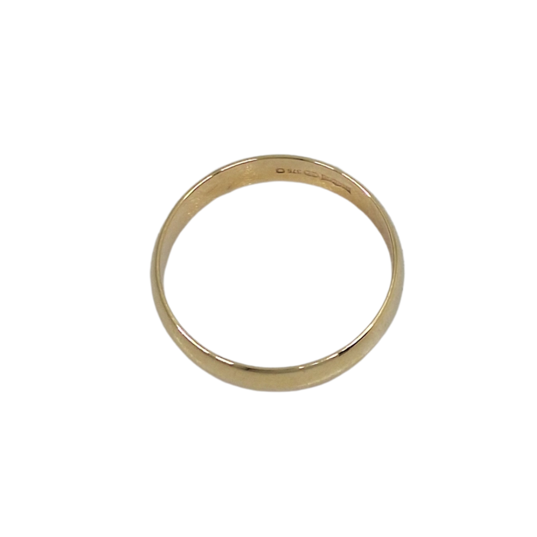 9ct Yellow Gold 4mm D-Shape Wedding Band