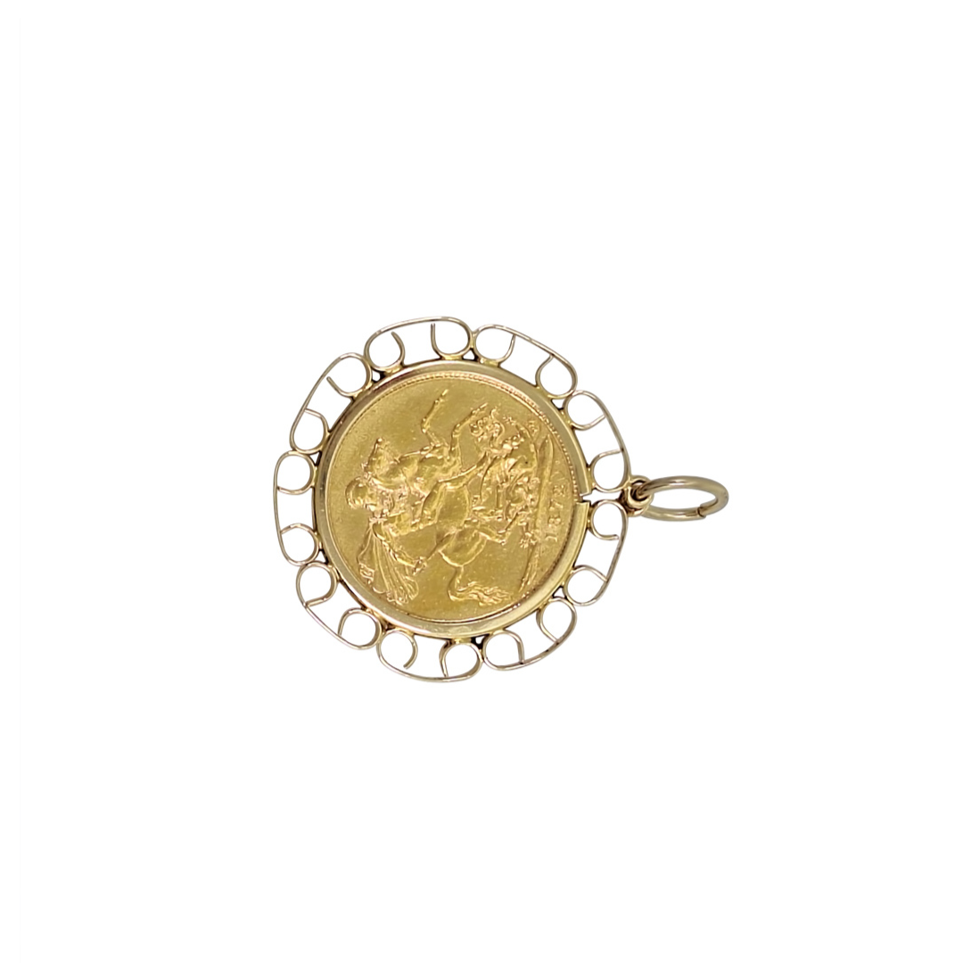 Full Sovereign Pendant 1872