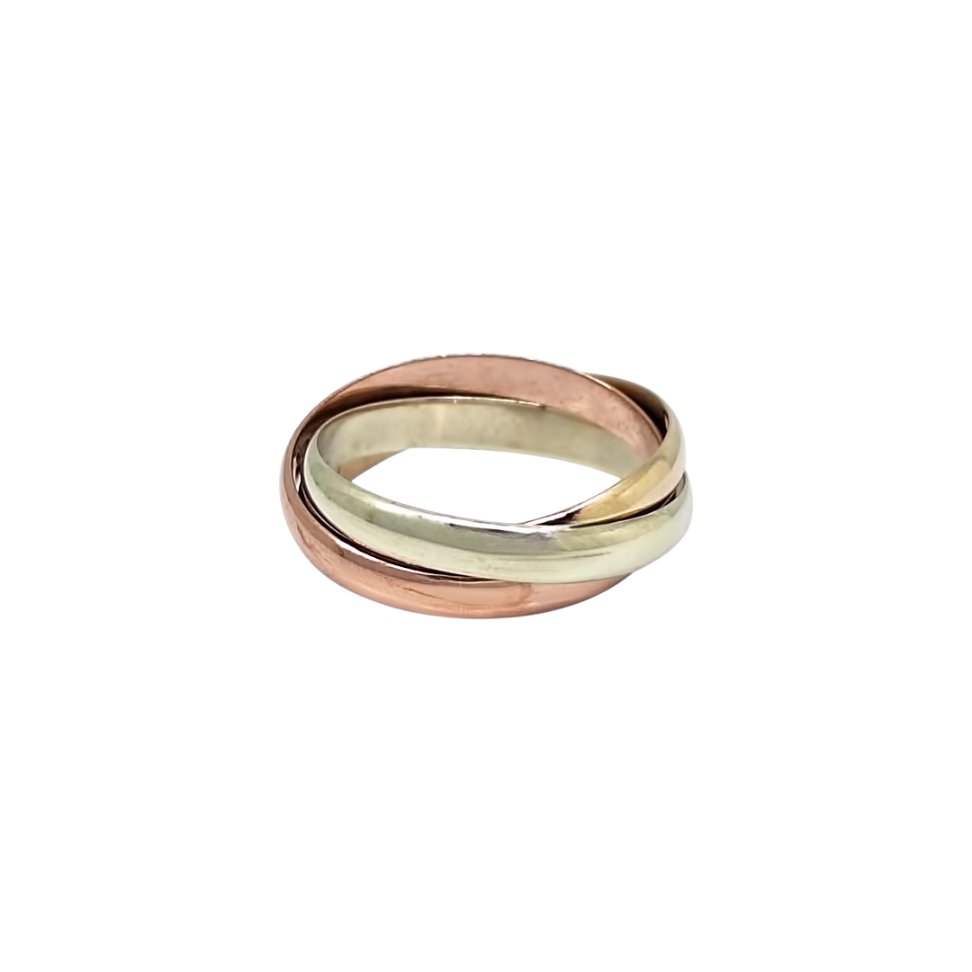 9ct 3 Colour Gold Russian Wedding Band