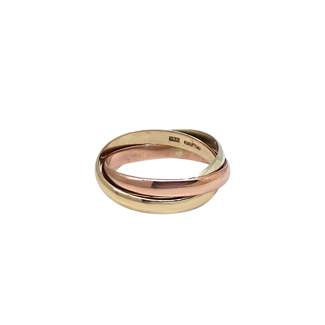 9ct 3 Colour Gold Russian Wedding Band