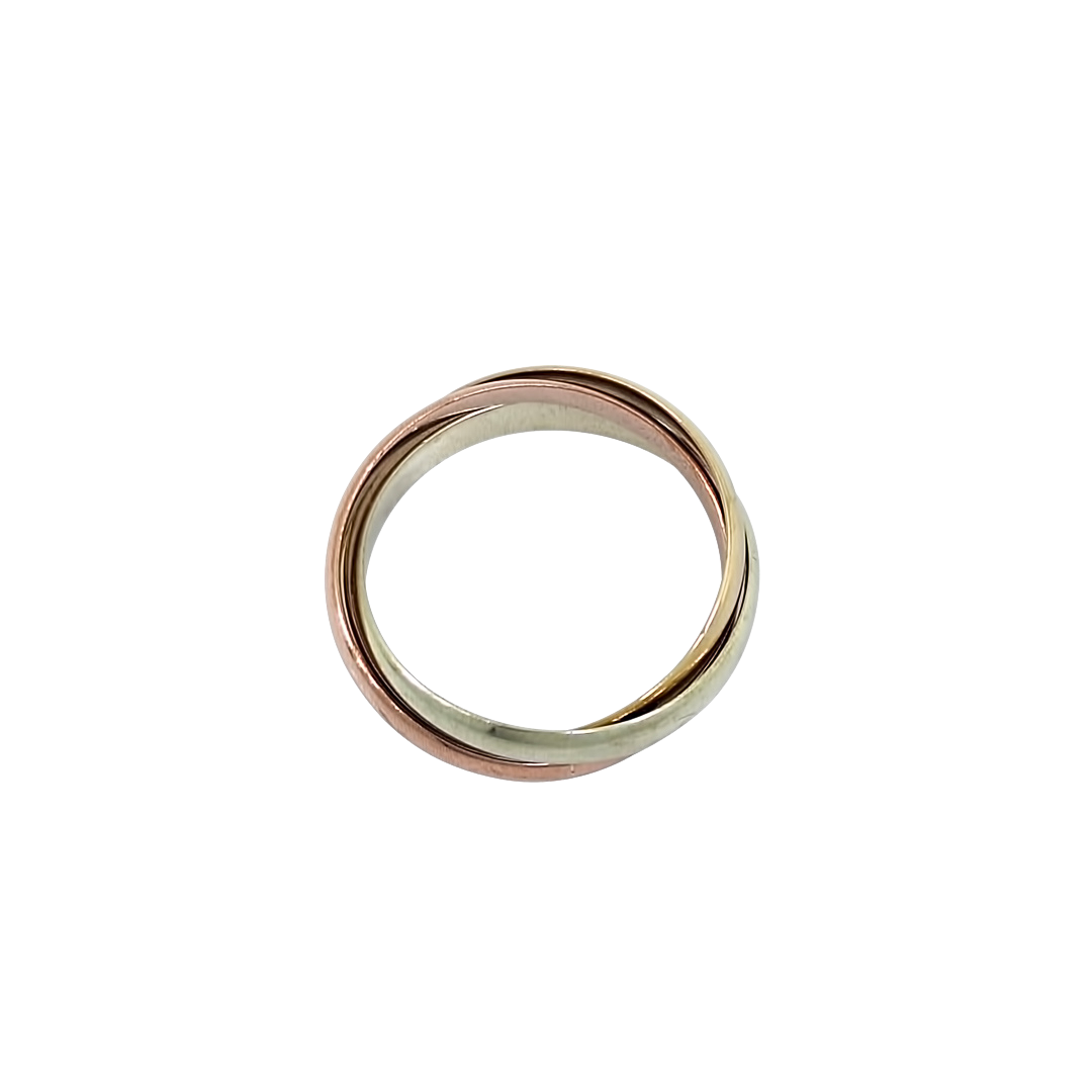 9ct 3 Colour Gold Russian Wedding Band