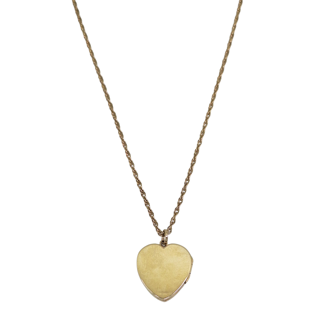 9ct Yellow Gold Heart Locket & Chain 26"