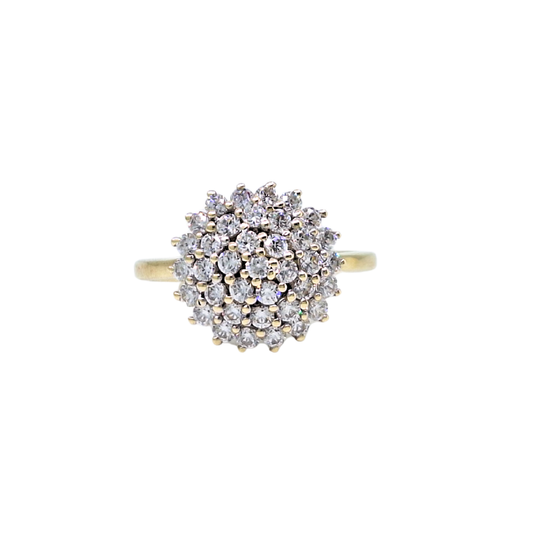 9ct Yellow Gold Diamond Cluster Ring