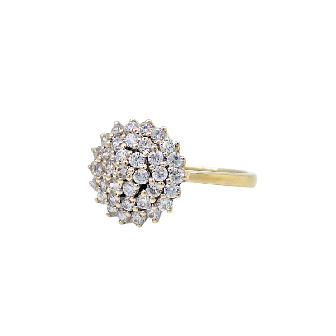 9ct Yellow Gold Diamond Cluster Ring