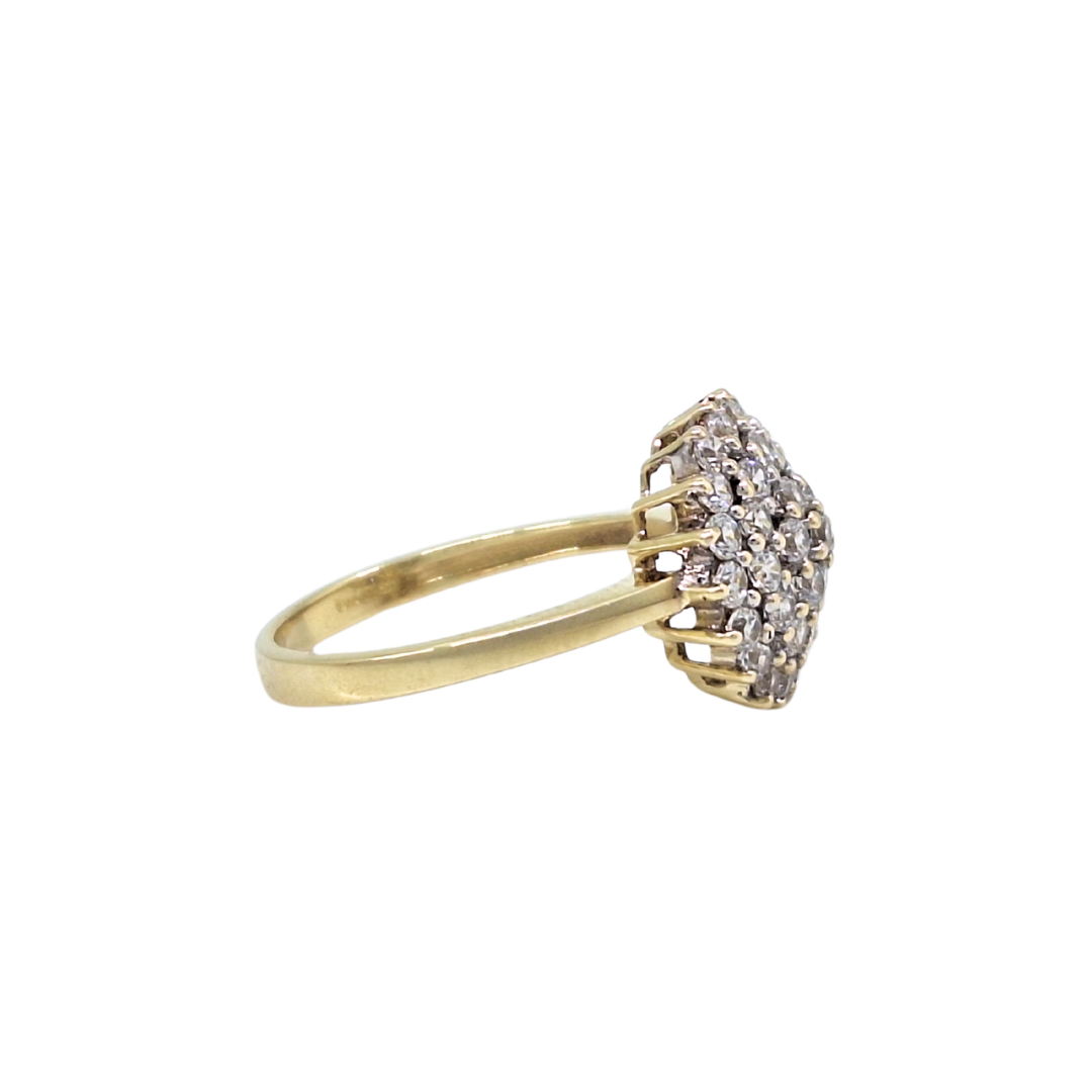 9ct Yellow Gold Diamond Cluster Ring