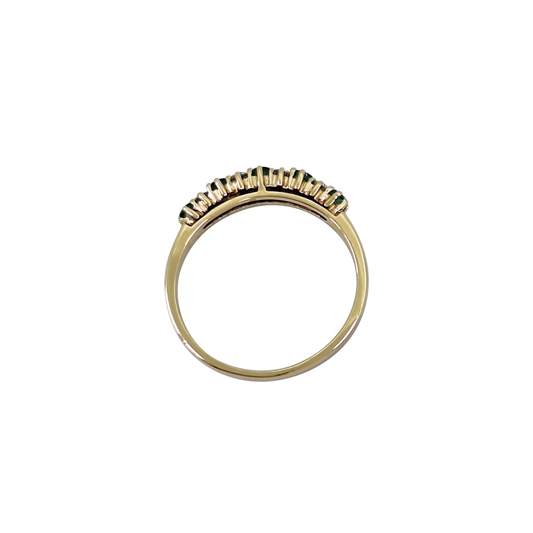 9ct Yellow Gold Emerald & Diamond Eternity Ring