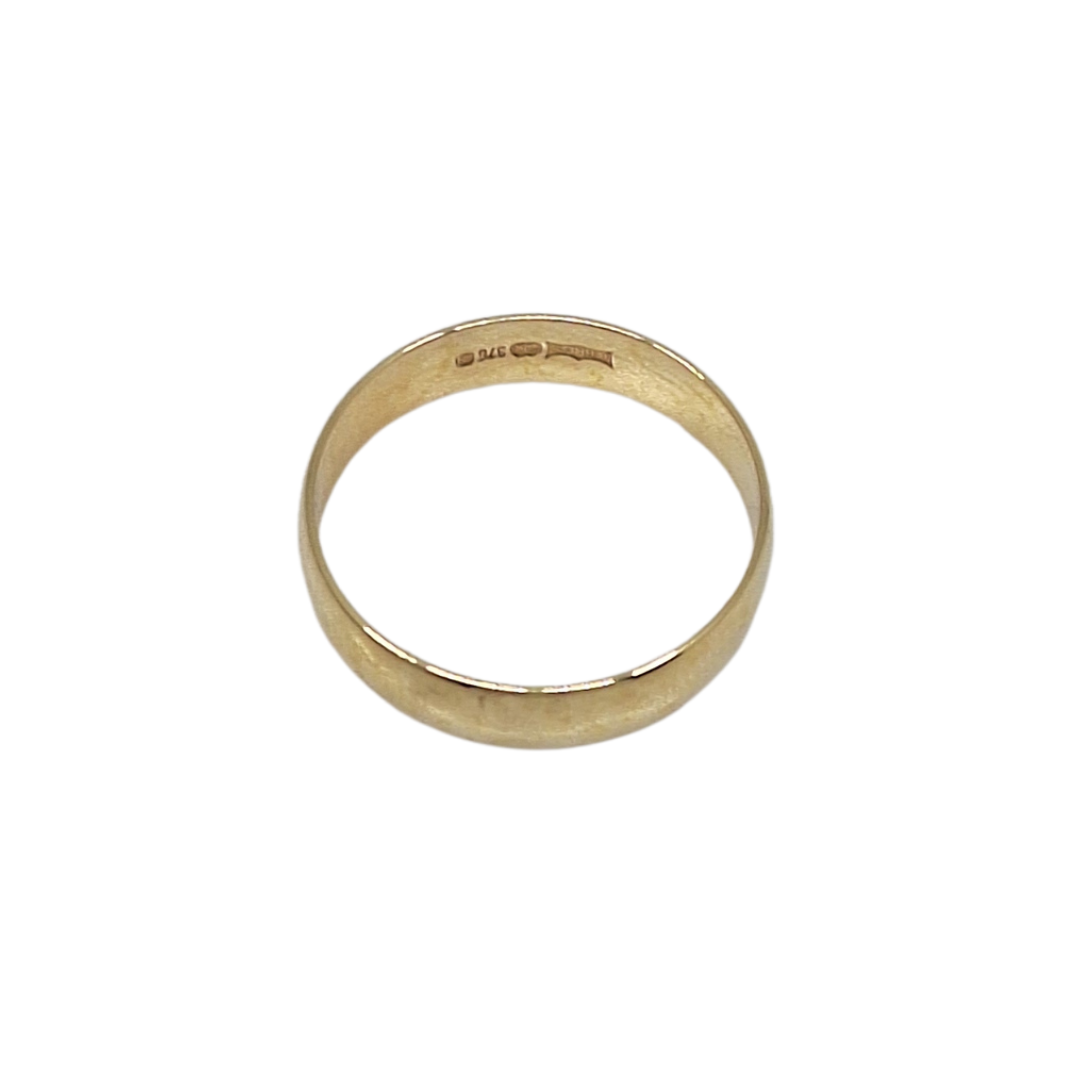 9ct Yellow Gold 4mm D-Shape Wedding Ring