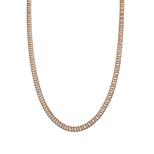 14ct Rose Gold Hollow Double Curb Chain 20"