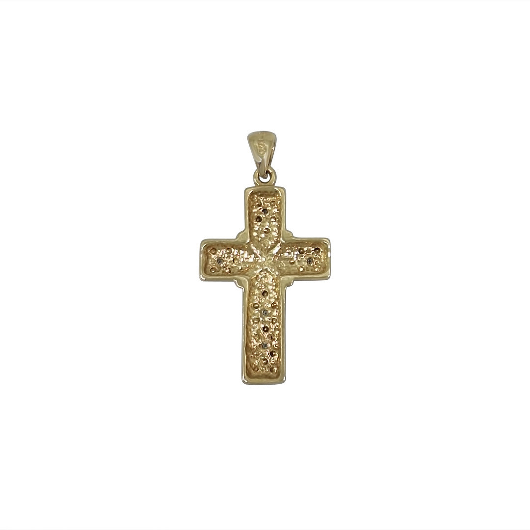 9ct Yellow Gold Diamond Set Cross