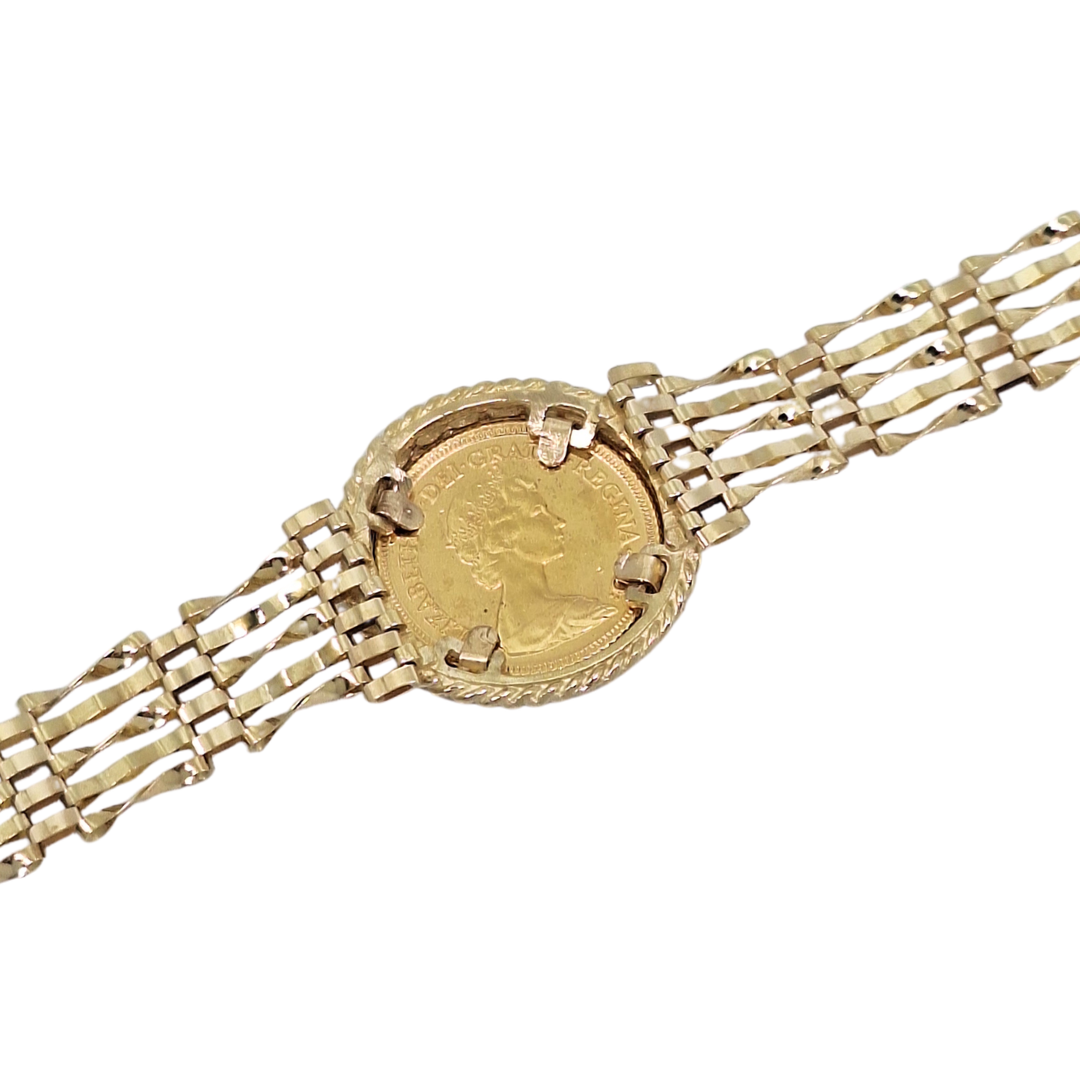 Half Sovereign 1982 Gate Bracelet 7.5"