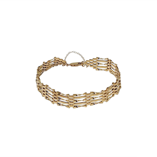 9ct Yellow Gold Gate Bracelet 7"