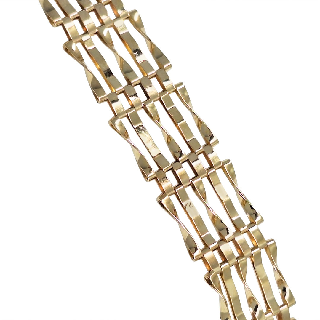 9ct Yellow Gold Gate Bracelet 7"